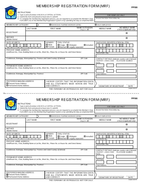 mrf gsis|FPF095 Membership Registration Form (MRF) .